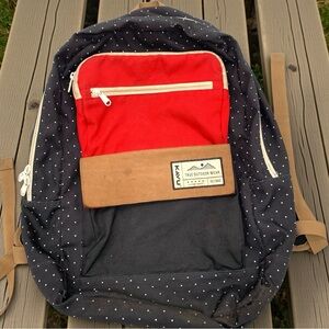 Kavu Red and Black Polka Dot Backpack